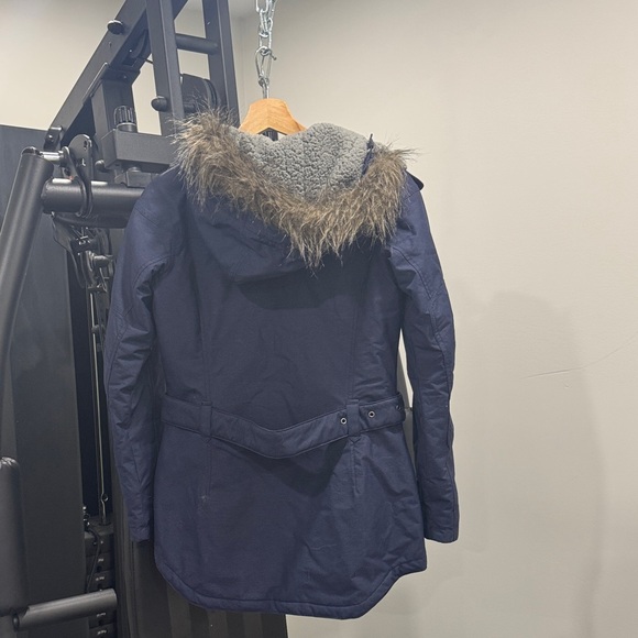 Women's Colombia Navy Hooded Parka Jacket - Picture 3 of 5